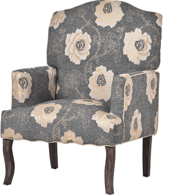 Oldfashioned Style with Linen Fabric Armchair,Accentchair with pillow