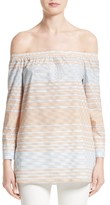 Thumbnail for your product : Lafayette 148 New York Women's Amy Stripe Cotton Off The Shoulder Blouse