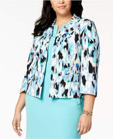 Thumbnail for your product : Kasper Plus Size Printed 3/4-Sleeve Blazer