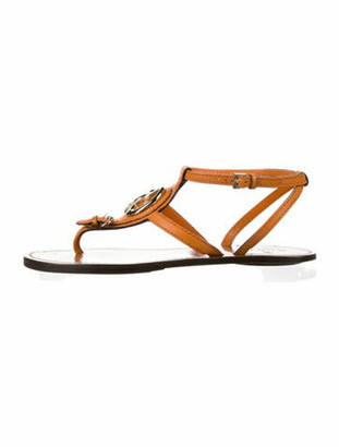 Gucci Leather Sandals Brown - ShopStyle