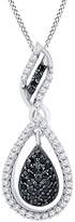 Thumbnail for your product : Jewel Zone US White & Black Natural Diamond Fashion Pendant Necklace in 14k Gold Over Sterling Silver (0.33 Ct)