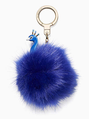Kate Spade Peacock pouf keychain