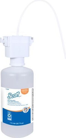 Scott Control Antimicrobial Foam Skin Cleanser, 0.1% Benzalkonium Chloride (11279), Clear, Unscented, 1.5 L, 2 Counter-Mount Refills / Case