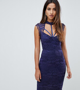 Thumbnail for your product : Scarlet Rocks harness lace midi dress in navy