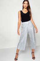 Thumbnail for your product : boohoo Polka Dot Pleated Wide Leg Culotte