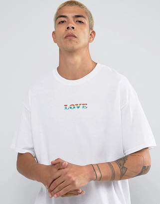 Reclaimed Vintage Inspired Oversized T-Shirt With Love Embroidery