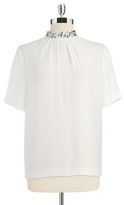 Thumbnail for your product : Vince Camuto Mock Turtleneck Blouse with Jewels