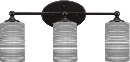 Toltec Lighting ToltecLightingCapri3-LightVanityinMatteBlackwith4\