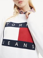tommy hilfiger uo exclusive logo tape cropped sweatshirt