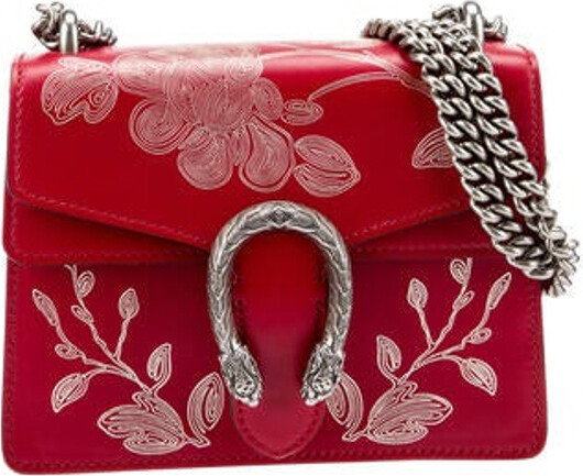 Gucci Dionysus Leather Mini Bag Red Orange Coral ref.191090 - Joli