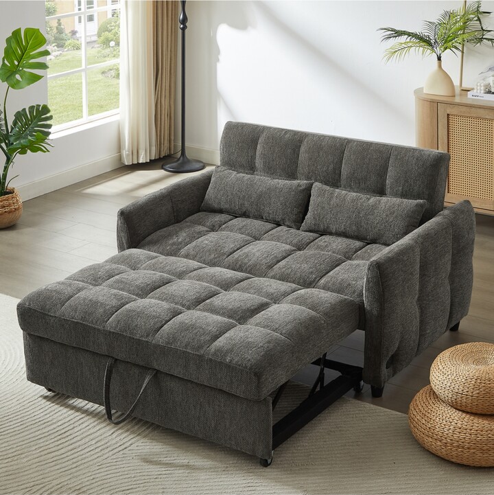 Streamdale Furniture Green Loveseat Sofa Bed with Usb Ports & Pillows