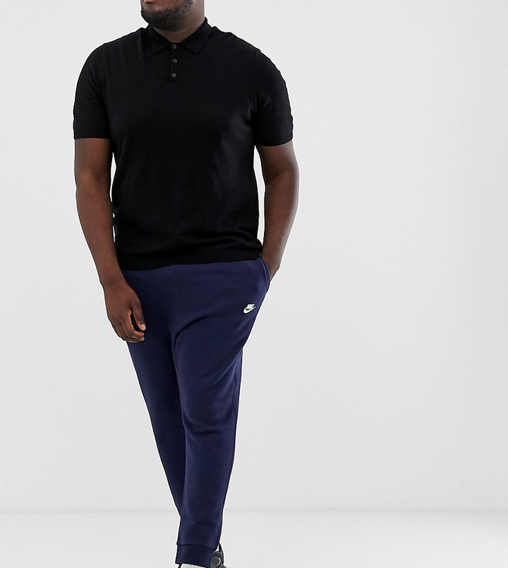Nike Plus Club cuffed joggers in navy - ShopStyle Trousers