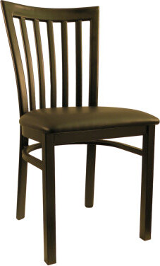 H&D Restaurant Supply, Inc. Metal Slat Back Side Chair in Black