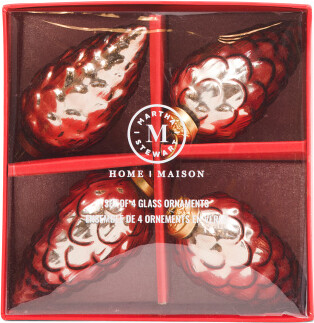 TJMAXX Set Of 4 Glass Pinecone Ornaments, Gold