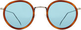Thumbnail for your product : Kyme Matti Round Mirror Sunglasses, Light Brown/Blue