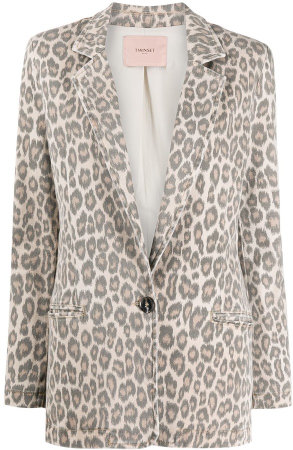 leopard print blazer size 20