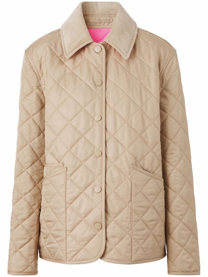 Burberry Corduroy Collar Diamond Quilted Jacket ShopStyle