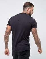 Thumbnail for your product : Le Breve Longline Curved Hem Twill Shoulder T-Shirt