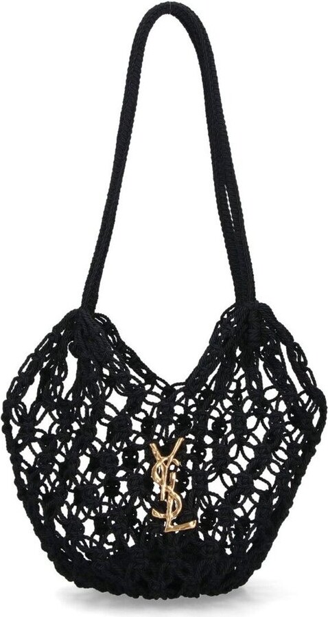 Saint Laurent Logo Plaque Knotted Shoulder Bag