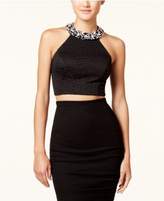 Thumbnail for your product : Teeze Me Juniors' Embellished Crop Top