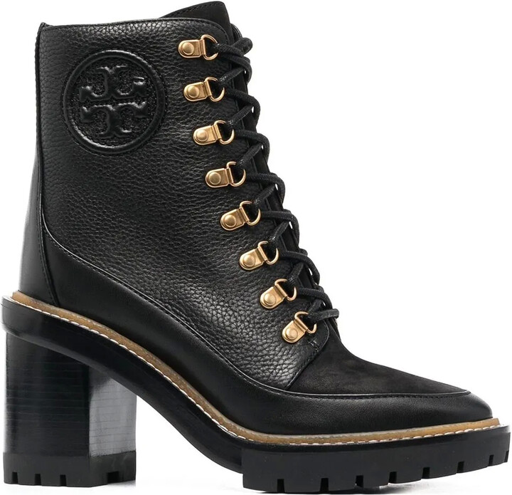 Tory Burch 100mm Lace-Up Leather Boots