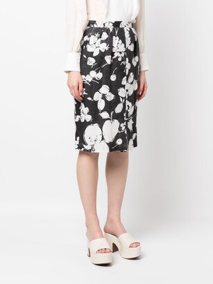 Valentino Garavani Printed Linen Skirt