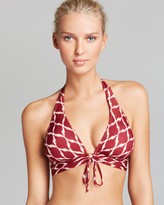 Thumbnail for your product : Robin Piccone Java Tie Front Wide Band Halter Bikini Top