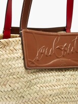 Thumbnail for your product : Christian Louboutin Loubishore Leather-trim Woven Straw Basket Bag - Tan Multi