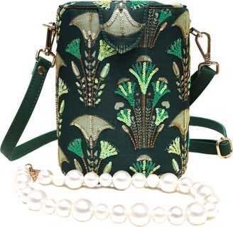 Imperial Orchid Evening Clutch: Designer Evening Bag, Black – Thale Blanc