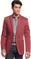 Thumbnail for your product : Visalia Tallia Orange Big and Tall Burgundy Cotton Sportcoat with Piping
