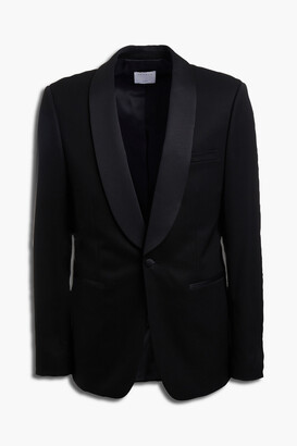 Sandro Slim-fit wool-blend grain de poudre tuxedo jacket