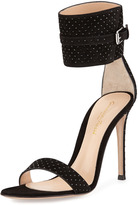 Thumbnail for your product : Gianvito Rossi Studded Suede Ankle-Wrap Sandal