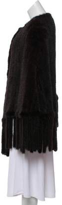 Belle Fare Knitted Mink Poncho Brown Knitted Mink Poncho