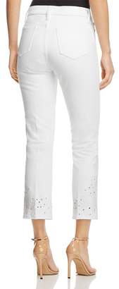 Tory Burch Keira Straight-Leg Jeans in White Rinse Wash