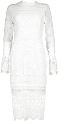 boohoo Boutique Lace Panelled Midi Dress