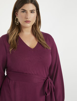 Thumbnail for your product : ELOQUII V-Neck Tie Waist Tunic Sweater