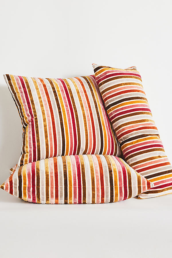 Anthropologie Velvet Stripe Pillow Cover