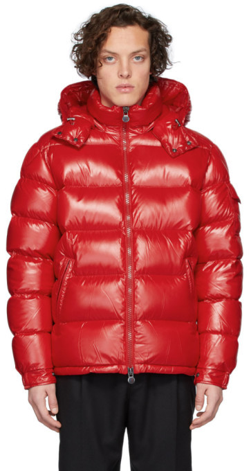 Moncler Red Down Maya Jacket - ShopStyle Outerwear