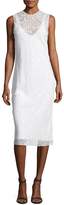Narciso Rodriguez Devoré Sleeveless Round-Neck Dress, Gesso/Off White