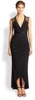 Thumbnail for your product : ABS by Allen Schwartz Crepe V-Neck Gown