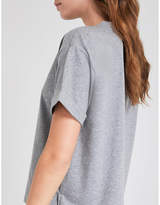 Thumbnail for your product : Claudie Pierlot Take Away knitted cotton-jersey and silk T-shirt