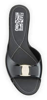 Thumbnail for your product : Ferragamo Cirella Flat PVC Jelly Bow Slide Sandals, Black