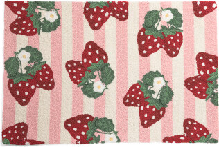 TJMAXX 27X40 Strawberries Hooked Scatter Rug, Cotton/Polyester
