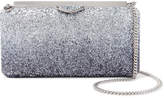 Thumbnail for your product : Jimmy Choo Ellipse Dégradé Glittered Leather Clutch - Sky blue