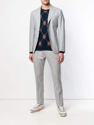 Eleventy cashmere argyle pattern jumper