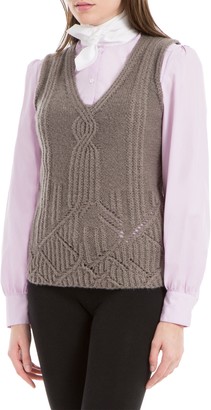 Max Studio Heathered Wool And Alpaca Sweater Vest