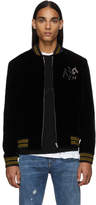 Thumbnail for your product : Saint Laurent Black Velvet Teddy Radio Bomber Jacket