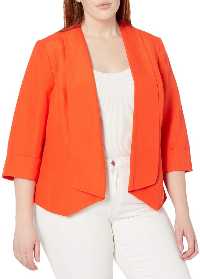 Kasper Women's Plus Size Drape Neck Cardigan Jacket - ShopStyle