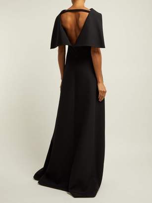 Givenchy Open Back Wool Crepe Gown - Womens - Black