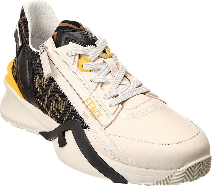 Fendi Flow Ff Leather Sneaker ShopStyle Trainers Athletic Shoes